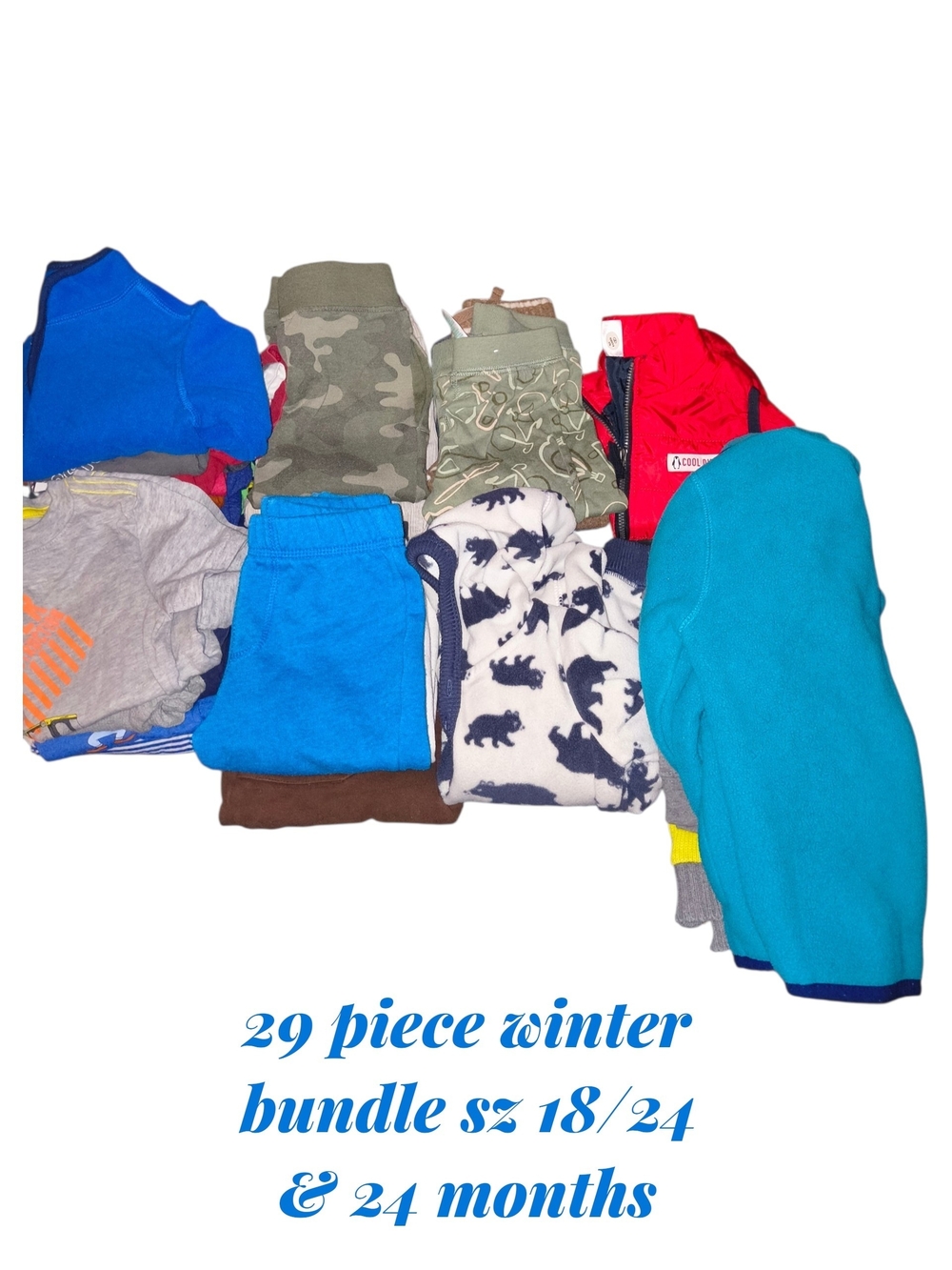 Toddler Winter Clothing Bundle - Blue & Red Accents